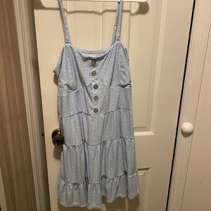 Light Blue Button-Front Women’s Dress